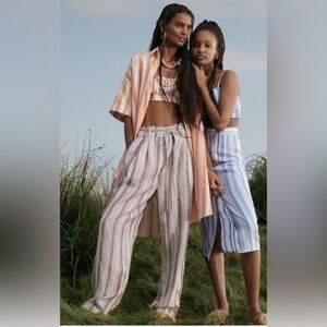 LemLem X H&M Striped 100% Linen Pants Size Small